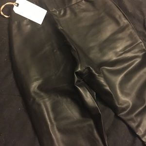 Leather coated leggings fits sizes 0-2.